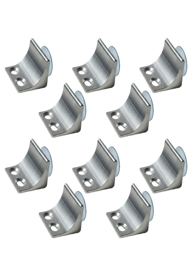 أتلانتيك مشبك تثبيت زاوية قائمة لرف زجاجي من أتلانتيك، مصنوع من الألومنيوم مع كوب شفط (فضي، مقاس قياسي) - عبوة من 10 قطع - Image 1